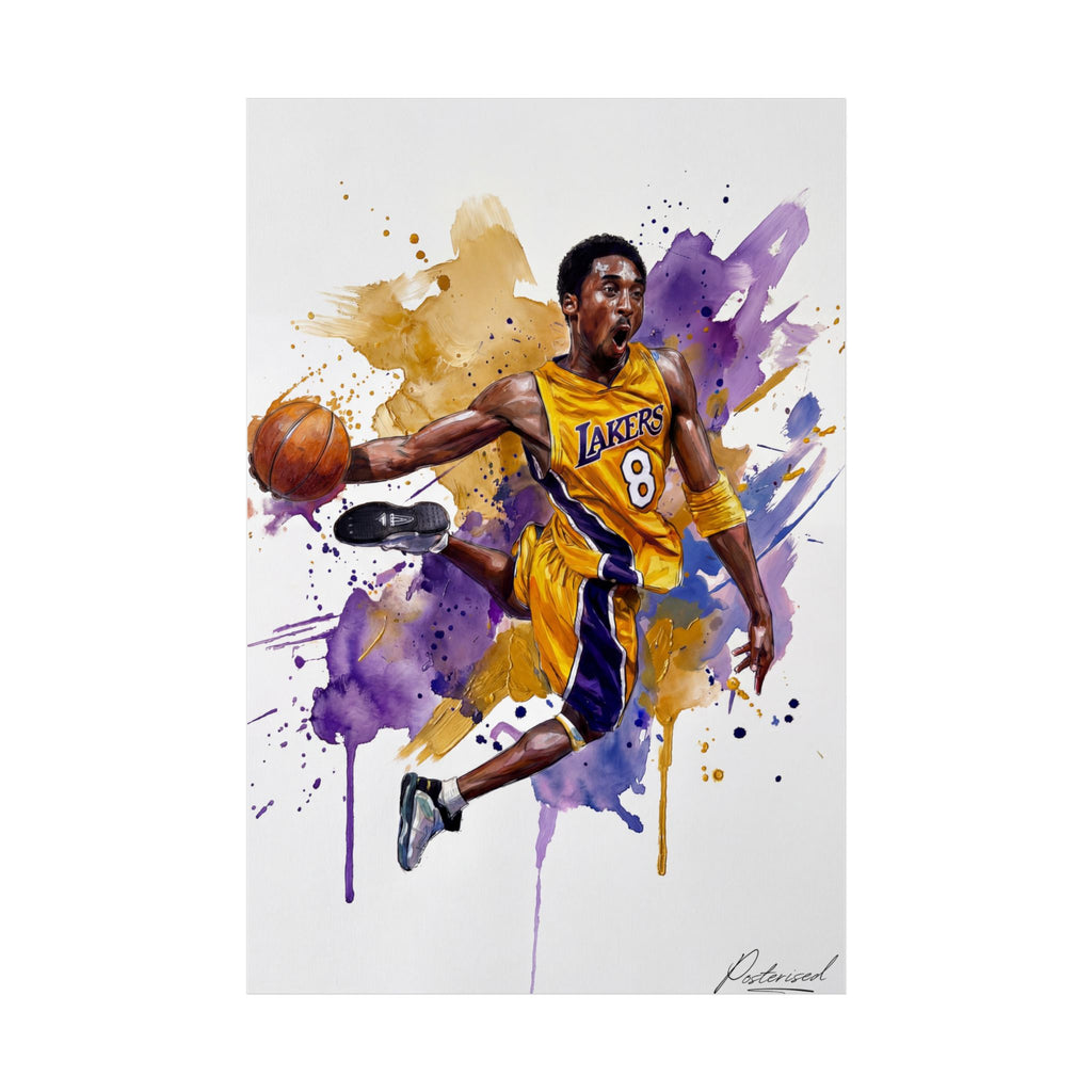 Kobe Bryant Iconic Windmill Illustration Poster