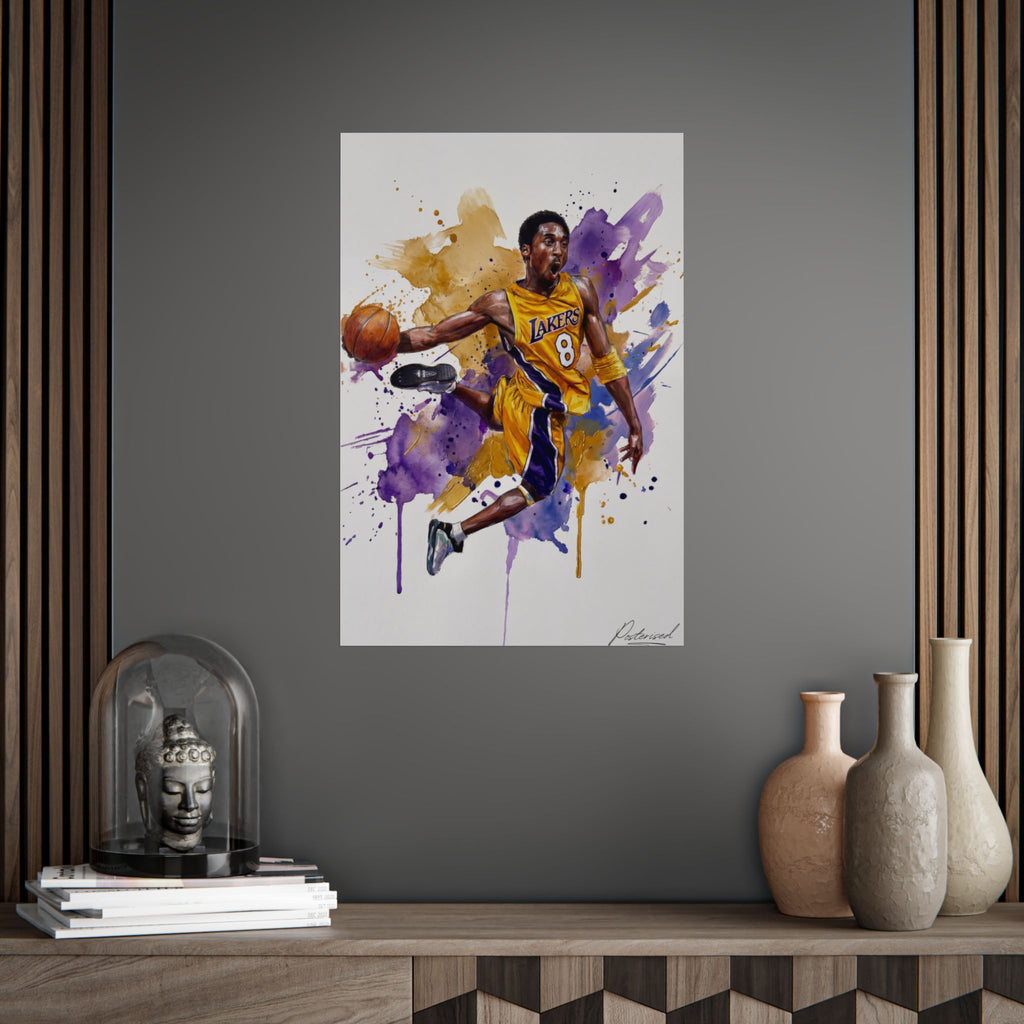 Kobe Bryant Iconic Windmill Illustration Poster
