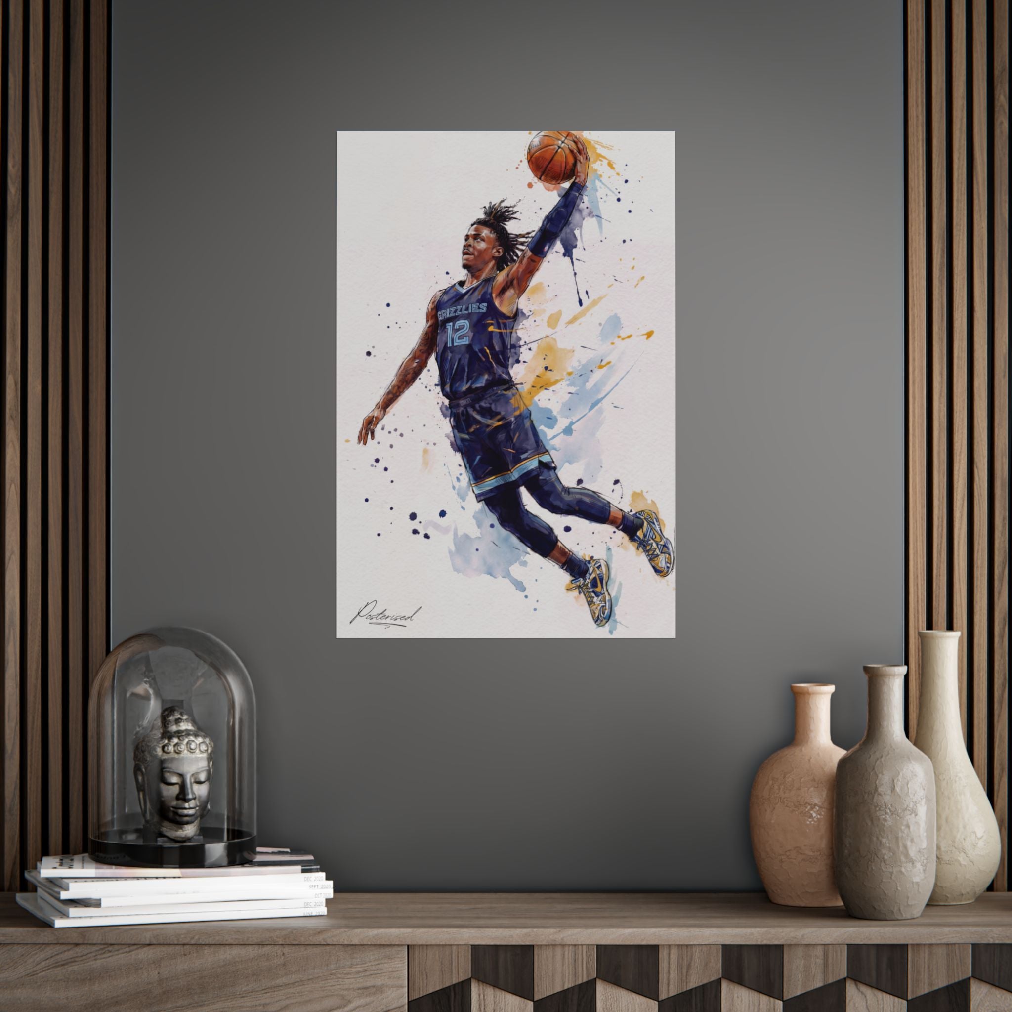Ja Morant Mid-Dunk Illustration Poster