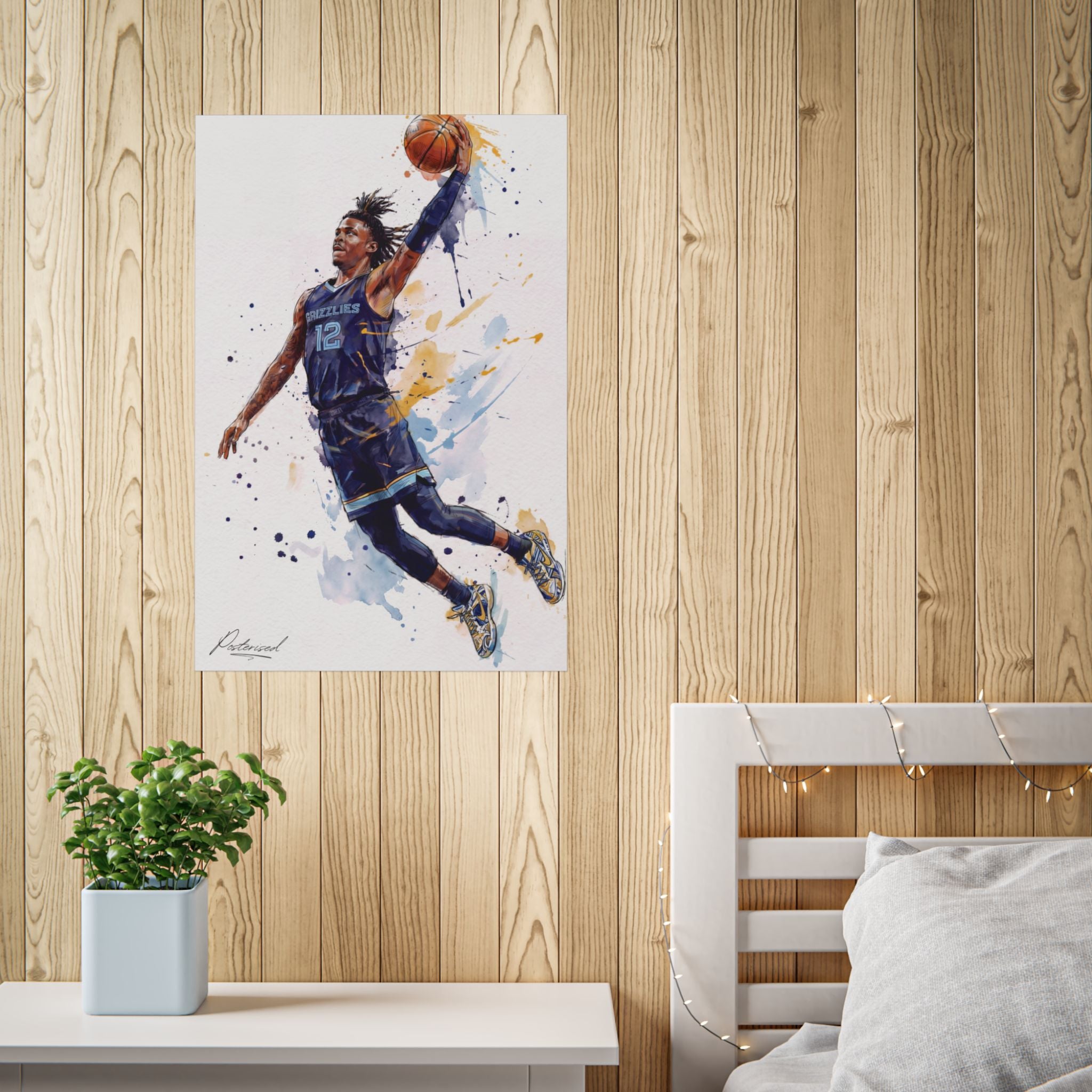 Ja Morant Mid-Dunk Illustration Poster