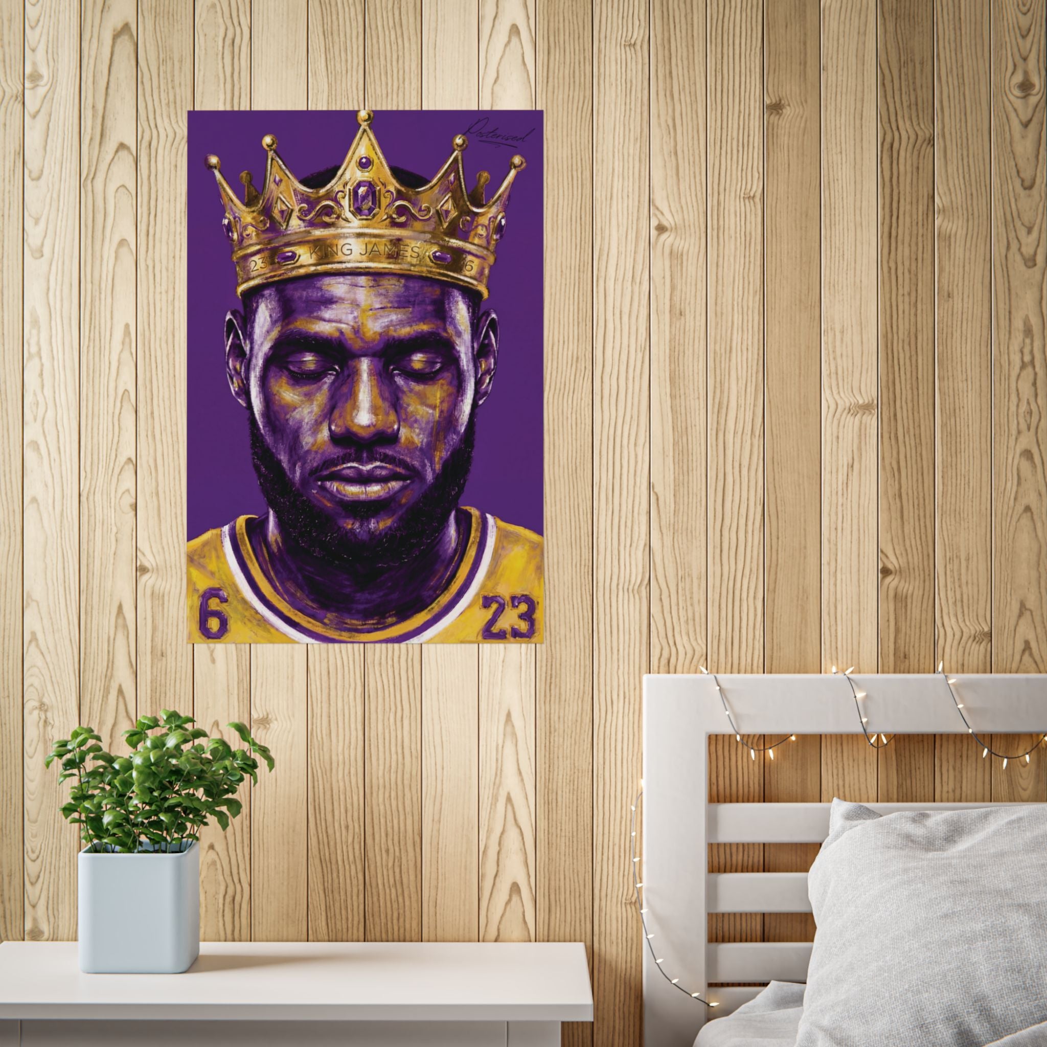 LeBron James Crowned Illustration Poster