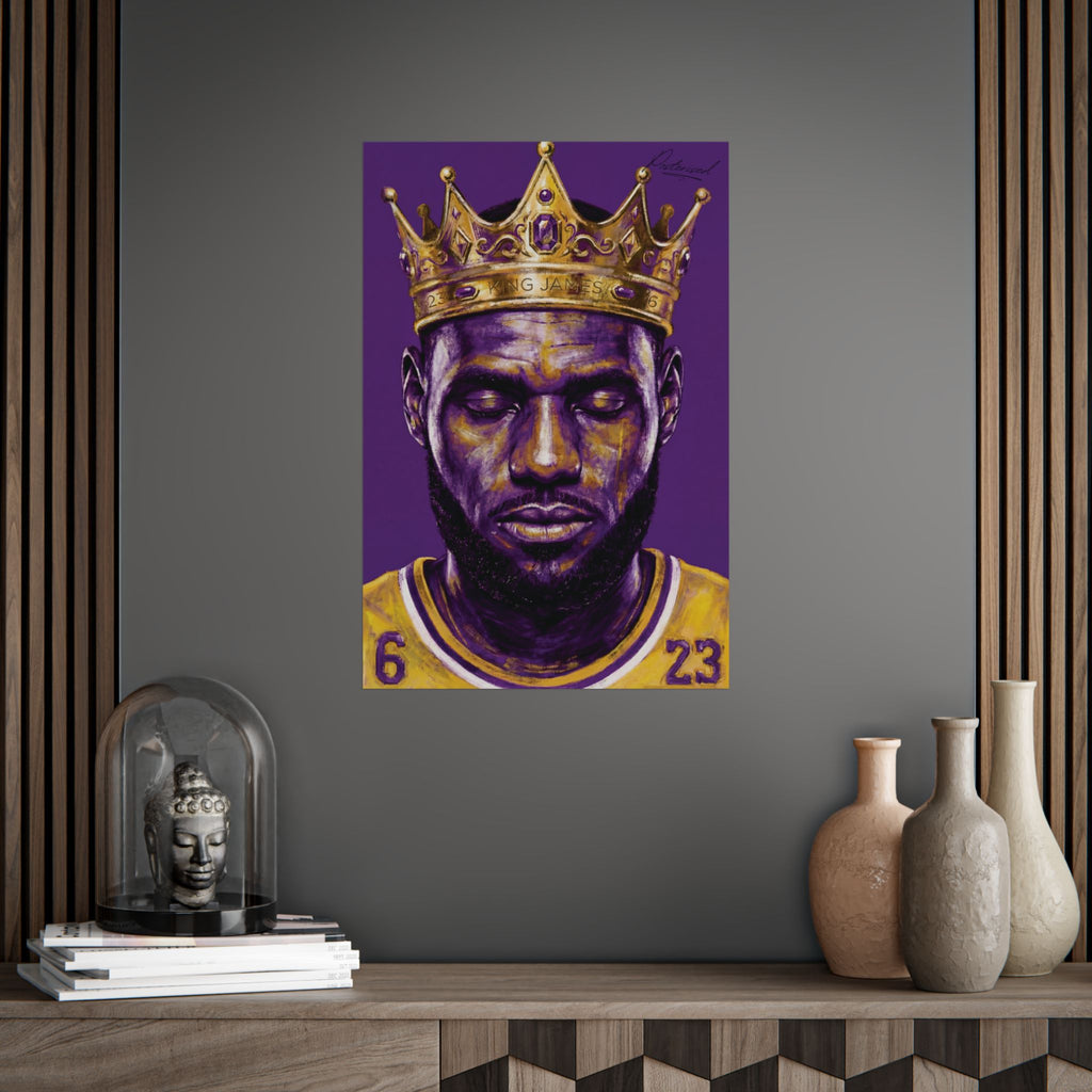 LeBron James Crowned Illustration Poster