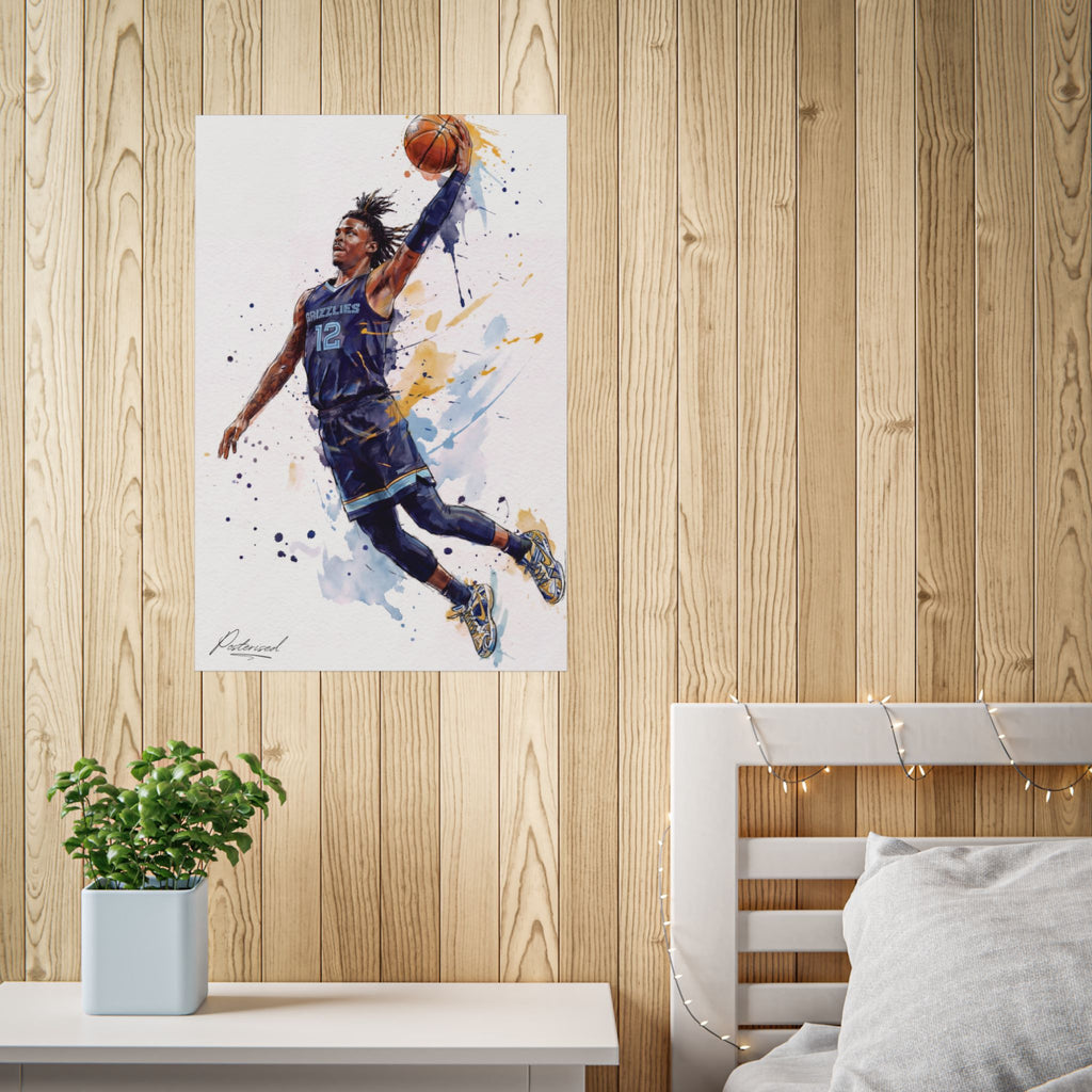 Ja Morant Mid-Dunk Illustration Poster