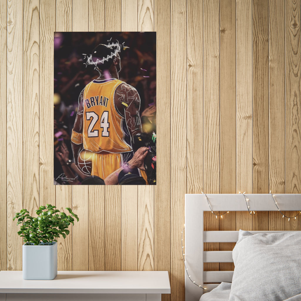 Kobe Bryant Celebrating Lined Graphic Lined Poster
