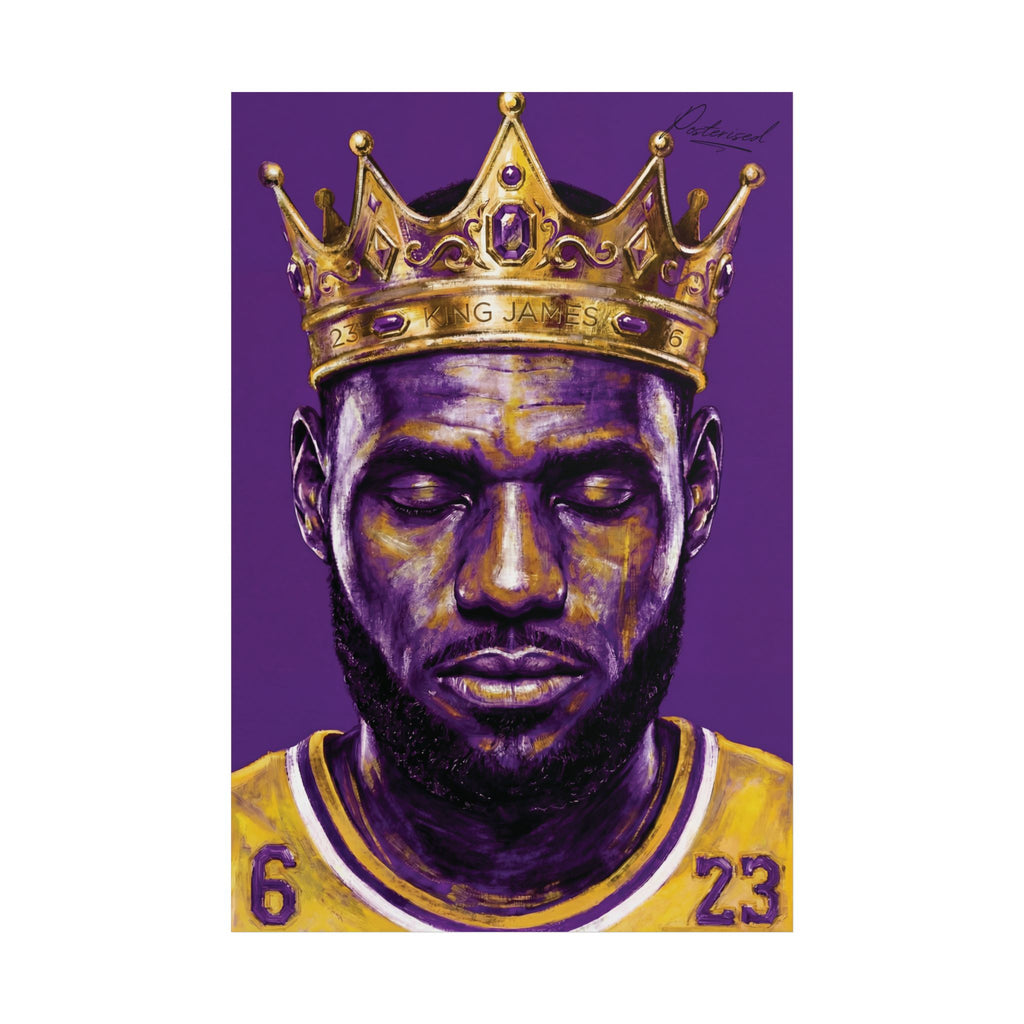 LeBron James Crowned Illustration Poster