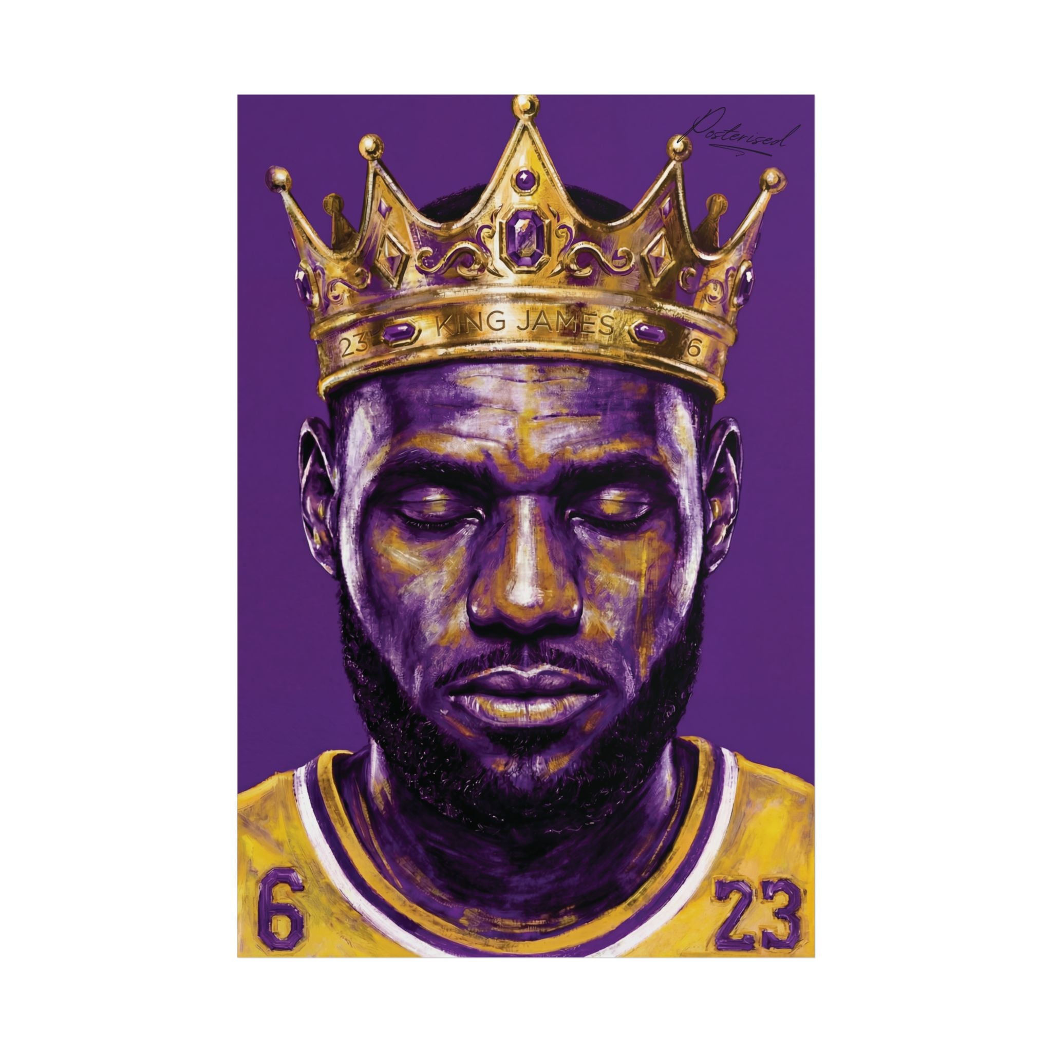 LeBron James Crowned Illustration Poster
